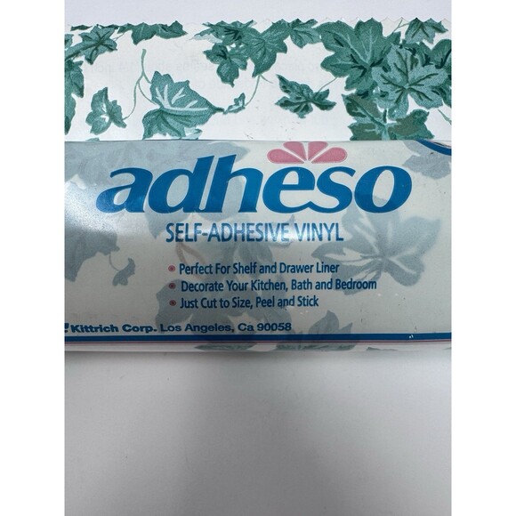 Vintage Adheso Self Adhesive Vinyl Shelf Liner Drawer Paper Ivy Leaves Set of 2 - Picture 2 of 7